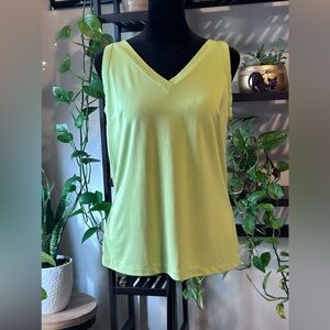 Talbots Women's V-Neck Sleeveless Tank Top - Lime Green